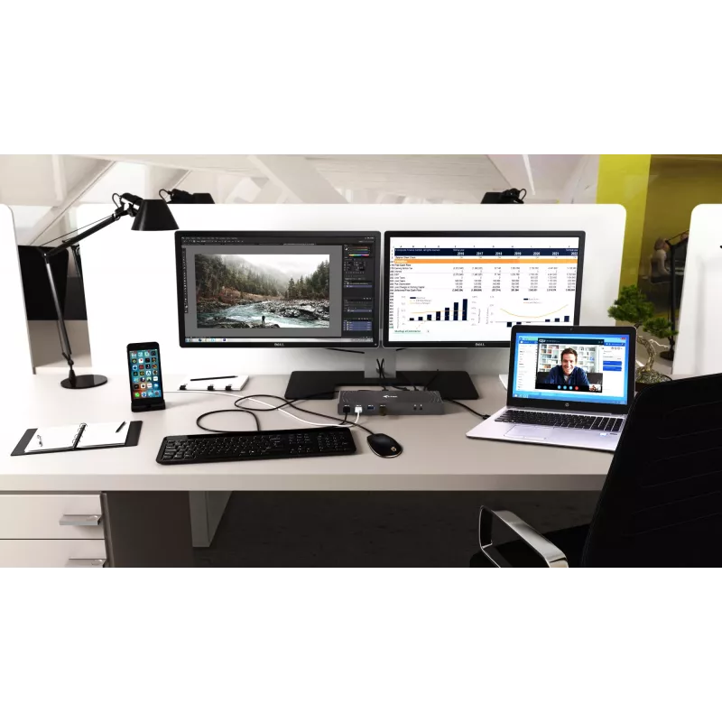 i-tec USB 3.0 / USB-C / Thunderbolt 3 Dual Display -telakointiasema