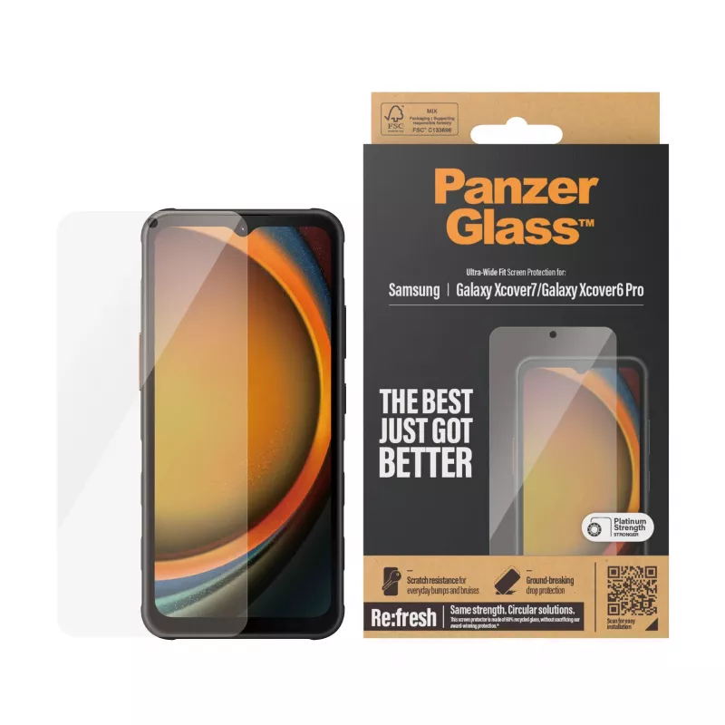 PanzerGlass ® näytönsuojakalvo Samsung Galaxy Xcover7 | Xcover6 Pro | Ultra-Wide Fit