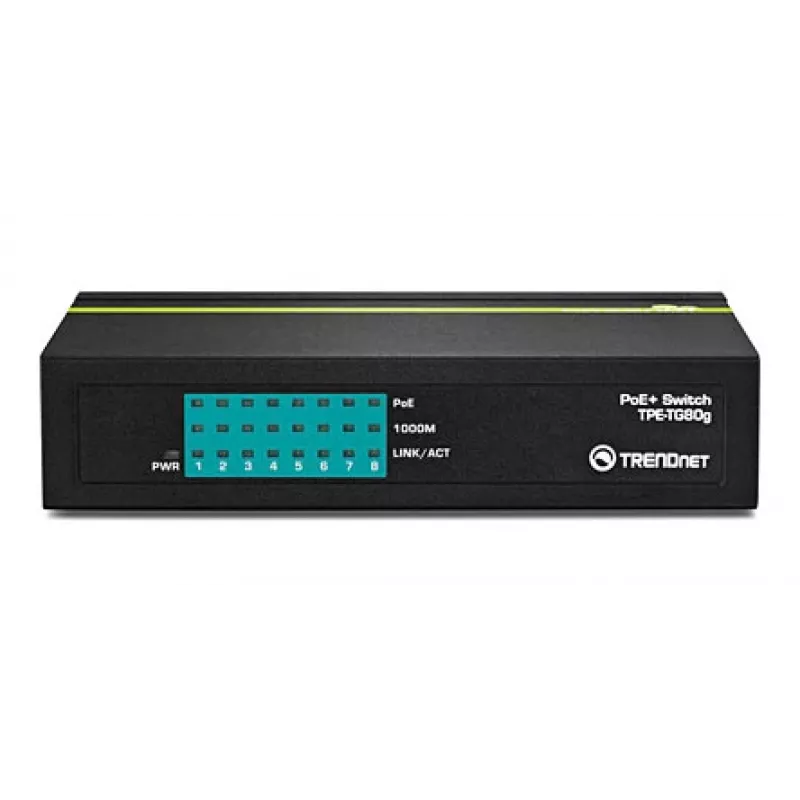 TRENDNET PoE+ kytkin 8-porttinen Gigabit Greennet 8x GbE PoE+