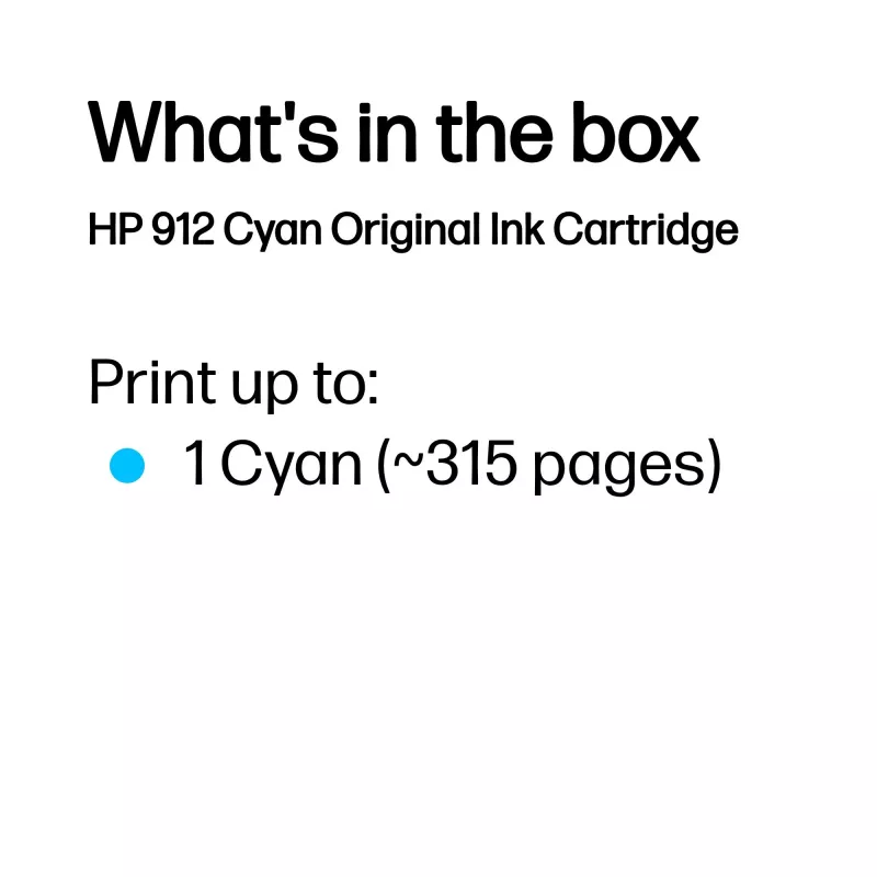 HP 912 syaani alkuperäinen mustekasetti