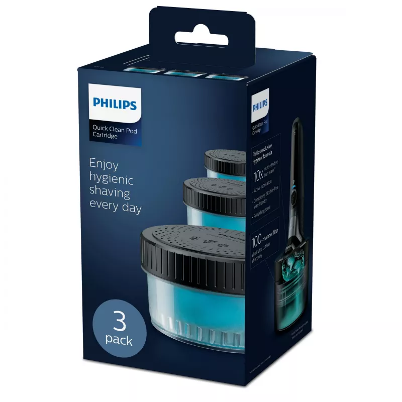 Philips Quick Clean Pod kasetti CC13/50 3 kpl:n pakkaus puhdistuskasetteja sähköisille ajopäille