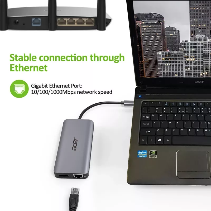 ACER 12in1 Type C adapteri hopea