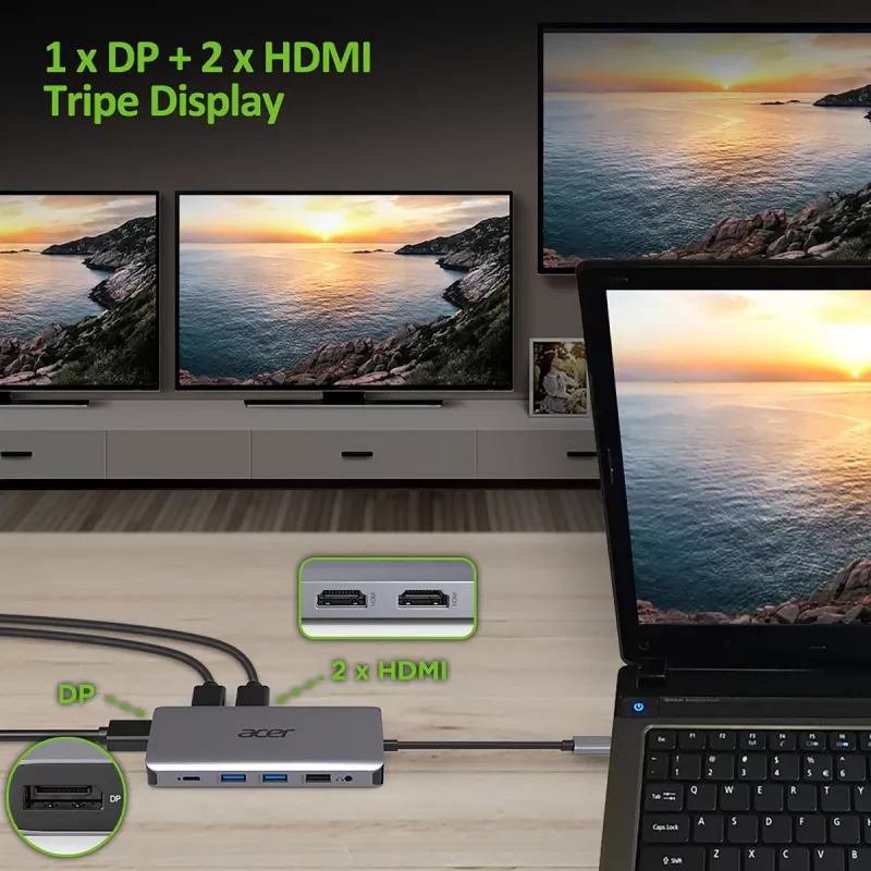 ACER 12in1 Type C adapteri hopea