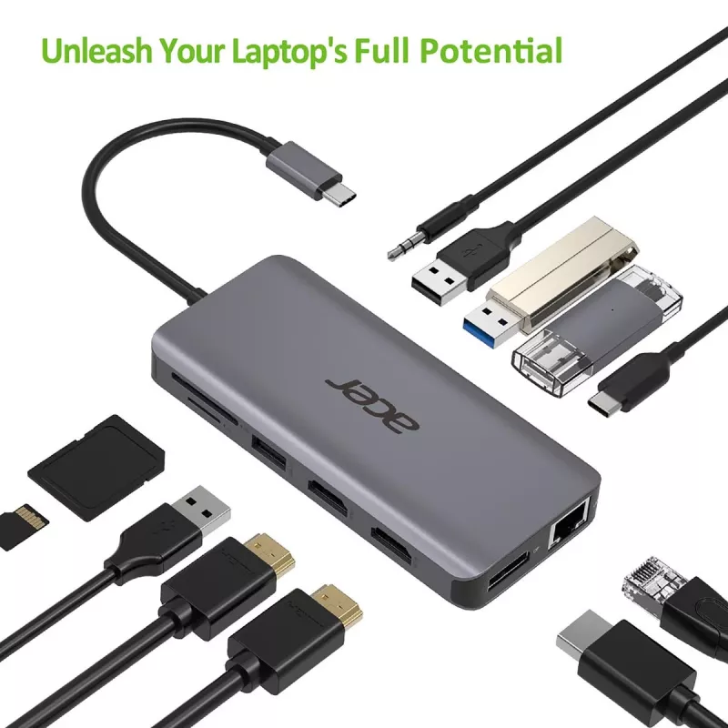 ACER 12in1 Type C adapteri hopea