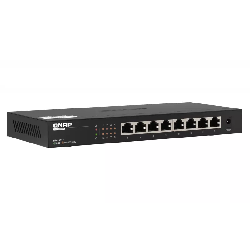 QNAP QSW-1108-8T verkkokytkin hallitsematon 2.5G Ethernet (100/1000/2500) musta
