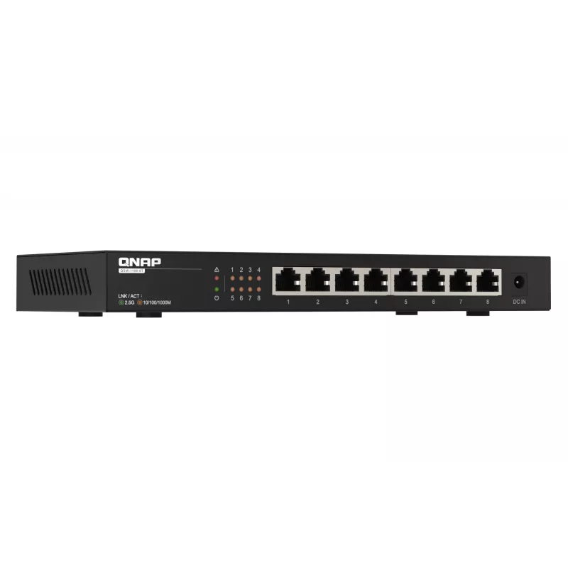 QNAP QSW-1108-8T verkkokytkin hallitsematon 2.5G Ethernet (100/1000/2500) musta