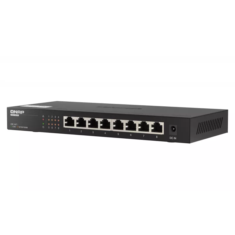 QNAP QSW-1108-8T verkkokytkin hallitsematon 2.5G Ethernet (100/1000/2500) musta