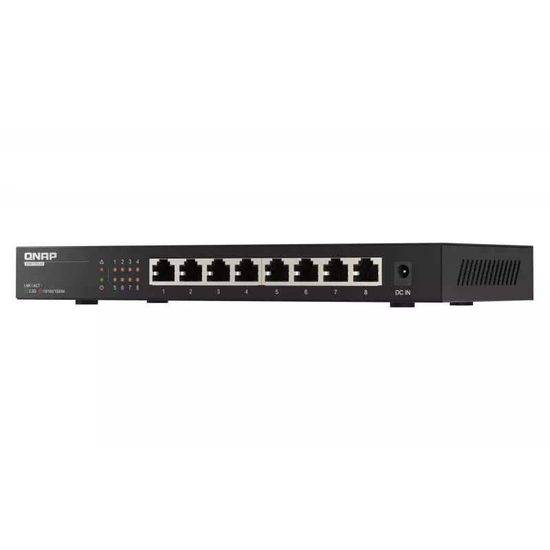 QNAP QSW-1108-8T verkkokytkin hallitsematon 2.5G Ethernet (100/1000/2500) musta