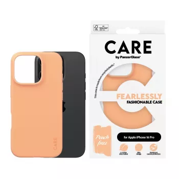 PanzerGlass CARE by muodikas kotelo Peachy iPhone 16 Pro läpinäkyvä kotelo