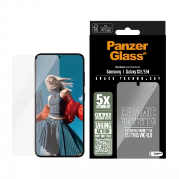 PanzerGlass ® keraaminen näytönsuoja Samsung Galaxy S25 | S24 | Ultra-Wide Fit EasyAligner-telineellä