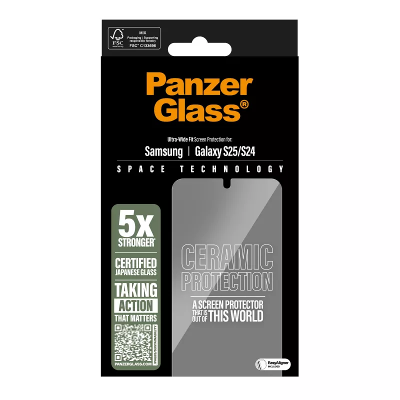 PanzerGlass ® keraaminen näytönsuoja Samsung Galaxy S25 | S24 | Ultra-Wide Fit EasyAligner-telineellä