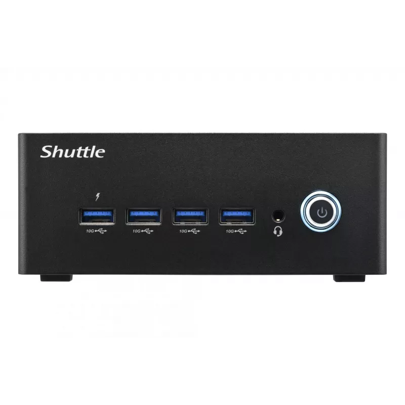 Shuttle Nano PC NT10H5, Intel Core Ultra 5 125H, Intel Arc -grafiikka, 2xHDMI, 2xUSB 4.0 (DP), 2x2,5Gbit LAN, sis. VESA 24/7 jatkuva käyttö