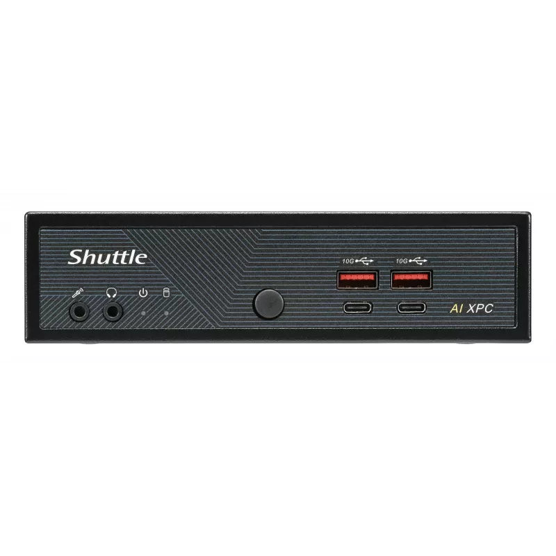 Shuttle Slim AI PC DN11H9 Intel Core Ultra 9 185H, Intel Arc -grafiikka, 2xHDMI, 2x DP, 4x 2,5 Gbit LAN, VESA, 24/7 jatkuva käyttö