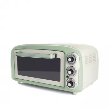 Ariete 979 Design sähköuuni 18 litraa, sopii 30 cm pizzalle, 1380 W, 3 tasoa, 60 minuutin ajastin, ruostumaton teräs, pastellivihreä