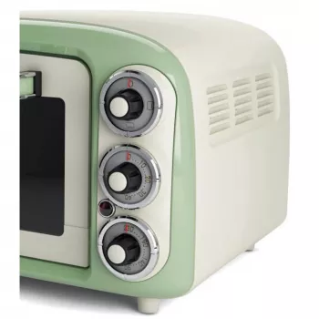 Ariete 979 Design sähköuuni 18 litraa, sopii 30 cm pizzalle, 1380 W, 3 tasoa, 60 minuutin ajastin, ruostumaton teräs, pastellivihreä
