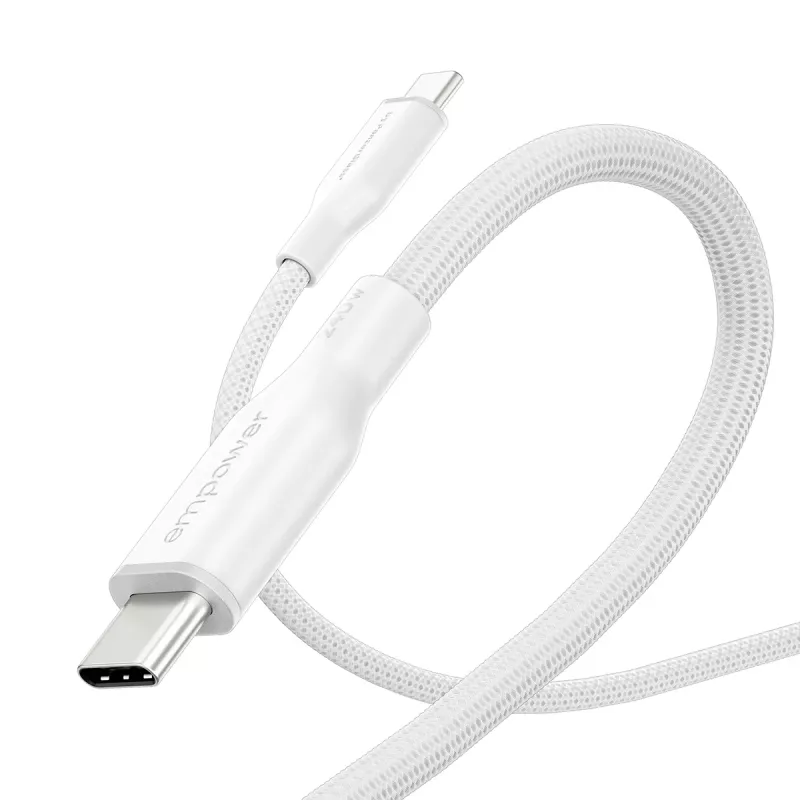 PanzerGlass empower™ by ® Racing 240W USB-C-USB-C-kaapeli | USB 2.0 | 2 m | hopeanvalkoinen