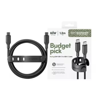 PanzerGlass empower™ by ® Racing 60W USB-C-USB-C-kaapeli | USB 2.0 | 1,2 m | Space Black