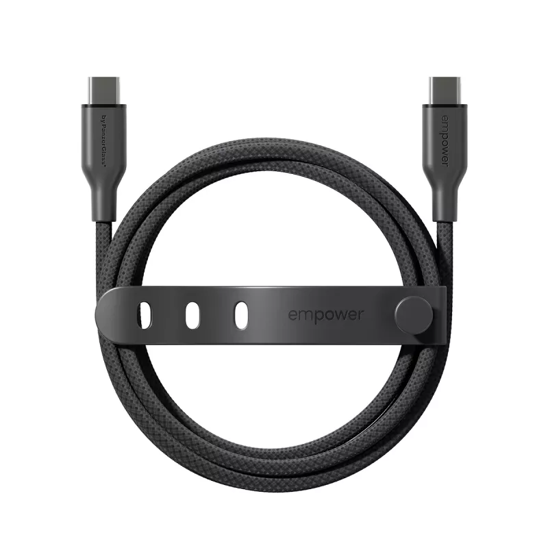 PanzerGlass empower™ by ® Racing 60W USB-C-USB-C-kaapeli | USB 2.0 | 1,2 m | Space Black