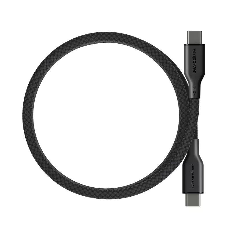PanzerGlass empower™ by ® Magnetic 240W USB-C - USB-C -kaapeli | USB 2.0 | 1,5 m | Space Black