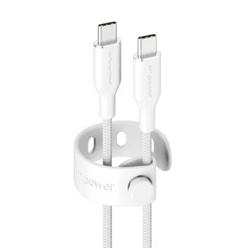 PanzerGlass empower™ by ® Racing 60W USB-C-USB-C-kaapeli | USB 2.0 | 2 m | hopeanvalkoinen