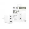 PanzerGlass empower™ by ® Turbo 70W monilaturi sis. 2 x USB-C + USB-A | EU-pistoke | Silver White