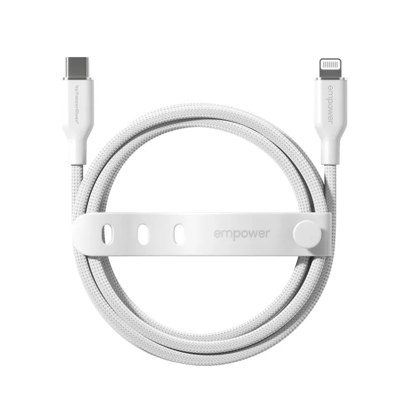 PanzerGlass empower™ by ® Racing 60W USB-C - Lightning -kaapeli | USB 2.0 | 1,2 m | hopeanvalkoinen