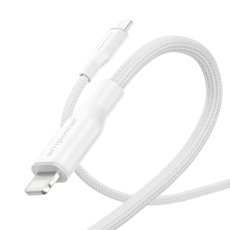 PanzerGlass empower™ by ® Racing 60W USB-C - Lightning -kaapeli | USB 2.0 | 1,2 m | hopeanvalkoinen