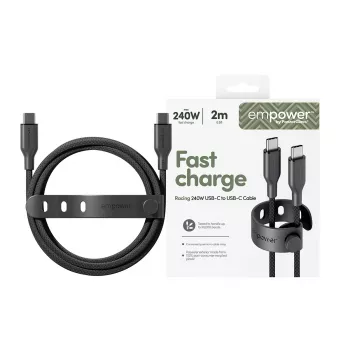 PanzerGlass empower™ by ® Racing 240W USB-C-USB-C-kaapeli | USB 2.0 | 2M | Space Black