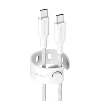 PanzerGlass empower™ by ® Racing 240W USB-C-USB-C-kaapeli | USB 2.0 | 1,2 m | hopeanvalkoinen