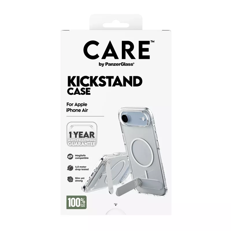 PanzerGlass CARE™ by ® kotelo läpinäkyvä telineellä & MagSafe iPhone Air