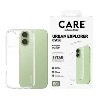 PanzerGlass CARE™ by ® Urban Explorer kotelo läpinäkyvä iPhone 17