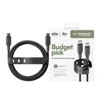 PanzerGlass empower™ by ® Racing 60W USB-C–USB-C-kaapeli | USB 2.0 | 2M | Space Black