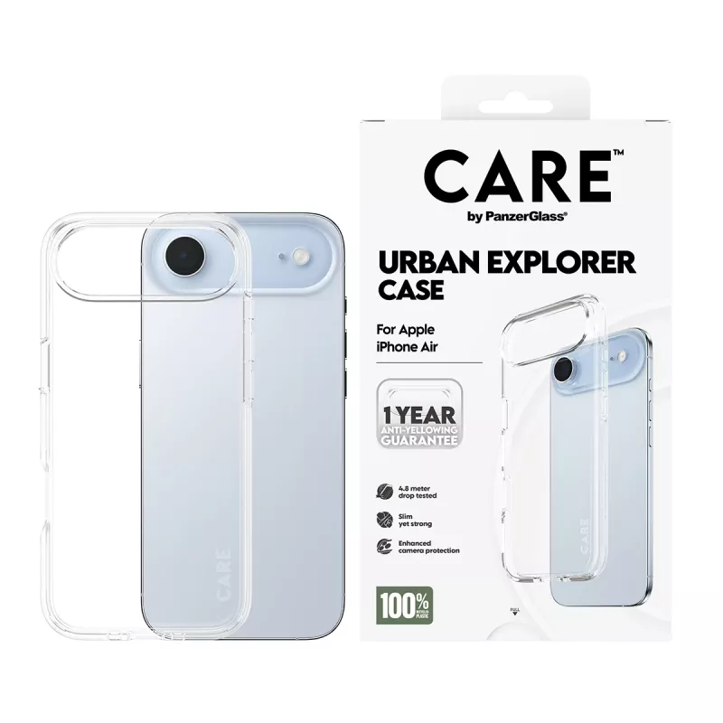 PanzerGlass CARE™ by ® Urban Explorer kotelo läpinäkyvä iPhone Air