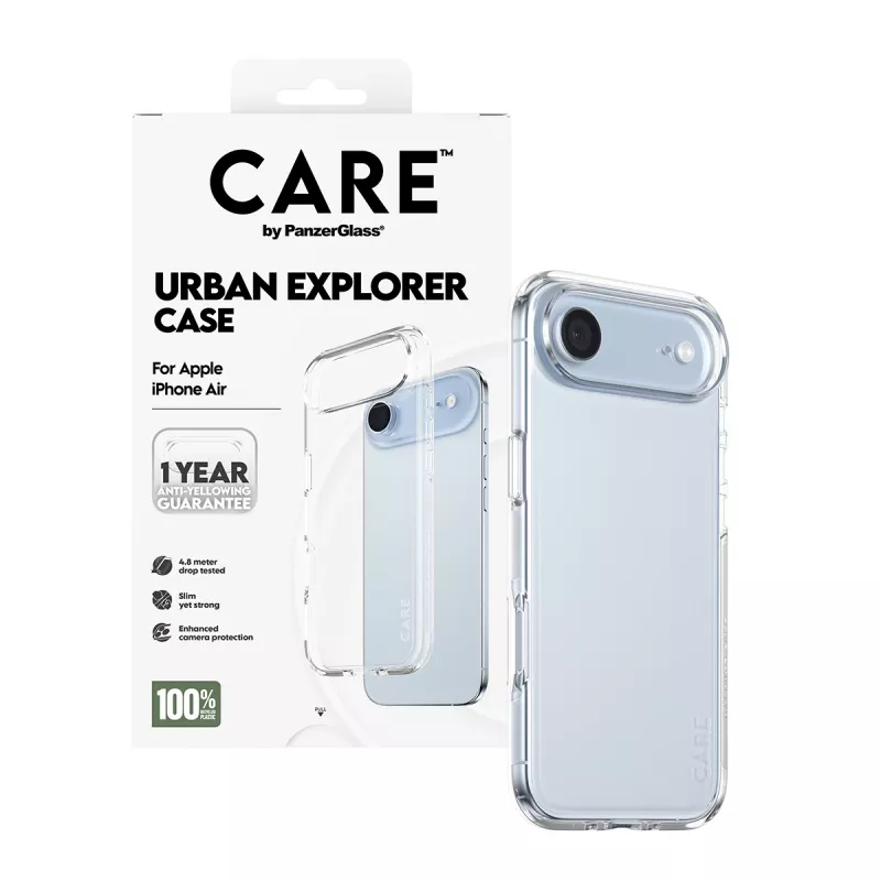 PanzerGlass CARE™ by ® Urban Explorer kotelo läpinäkyvä iPhone Air