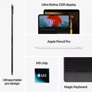 APPLE iPad Pro M5 - 13 tuuman näyttö - Wi-Fi - 512 GB - vakioglas - Space Black