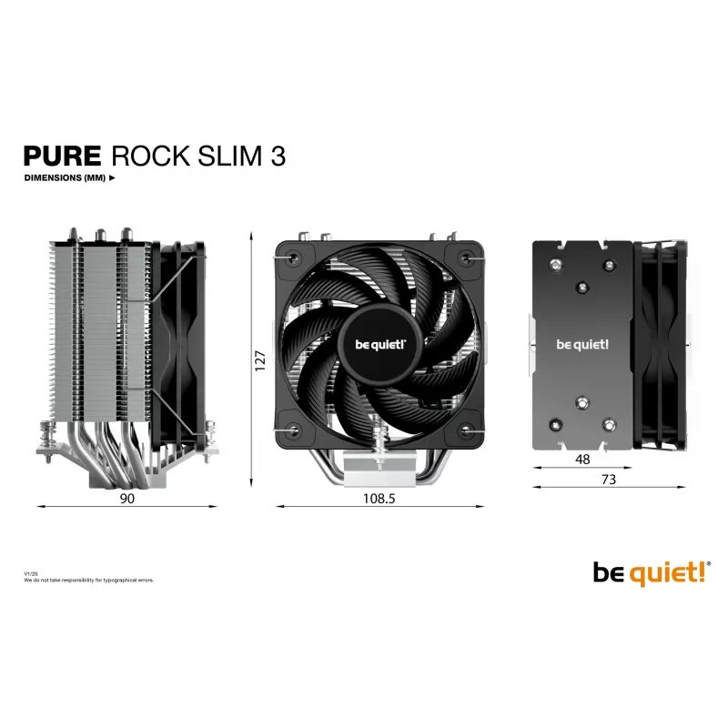 be quiet Pure Rock ohut 3 prosessorin ilmajäähdytin 10 cm hopea 1 kpl