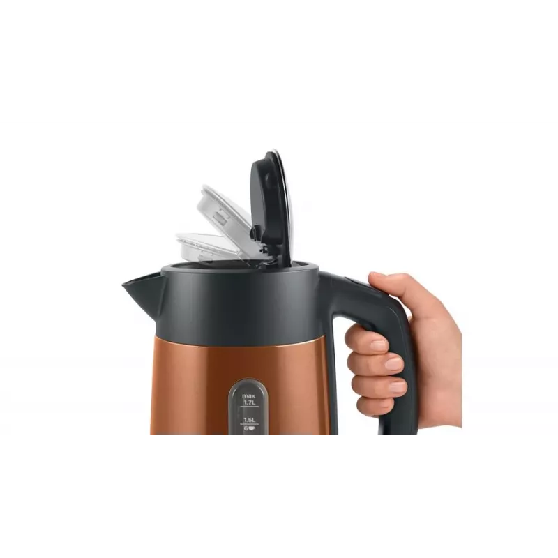 Bosch TWK4P439 sähköinen vedenkeitin 1,7 L 2400 W musta, kulta