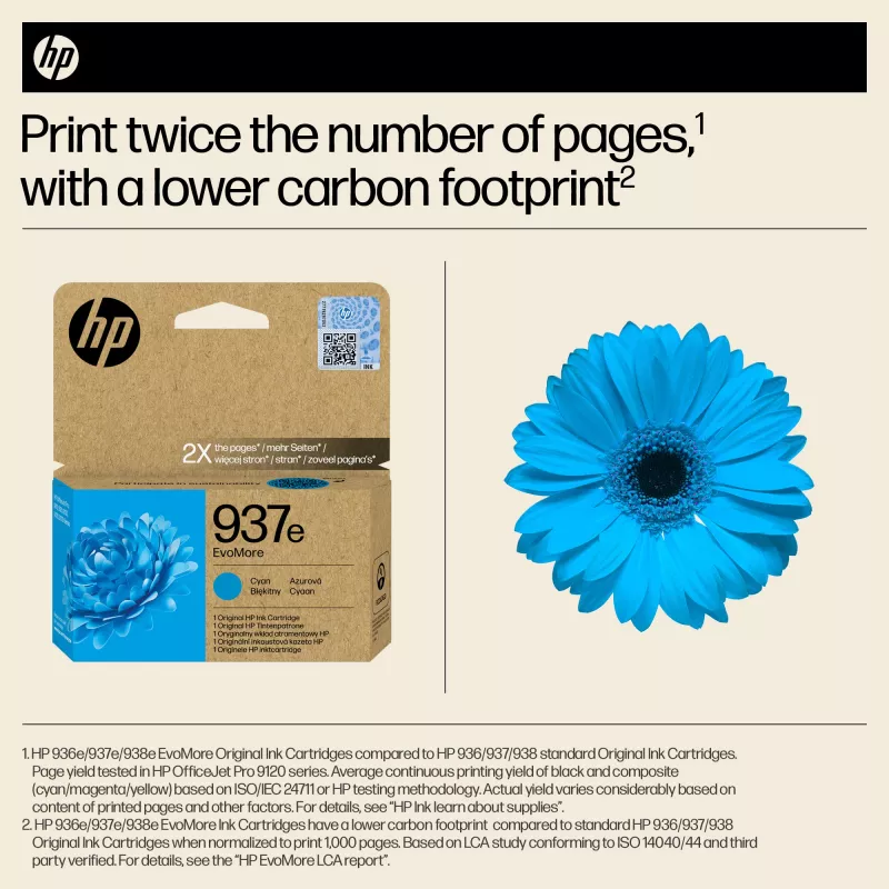 HP 937e EvoMore syaani alkuperäinen mustekasetti