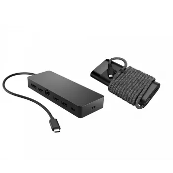 USB-C-keskitin ja kannettavan tietokoneen laturi HP 9H0H9AA#ABB kompakti muotoilu, monipuoliset liitännät