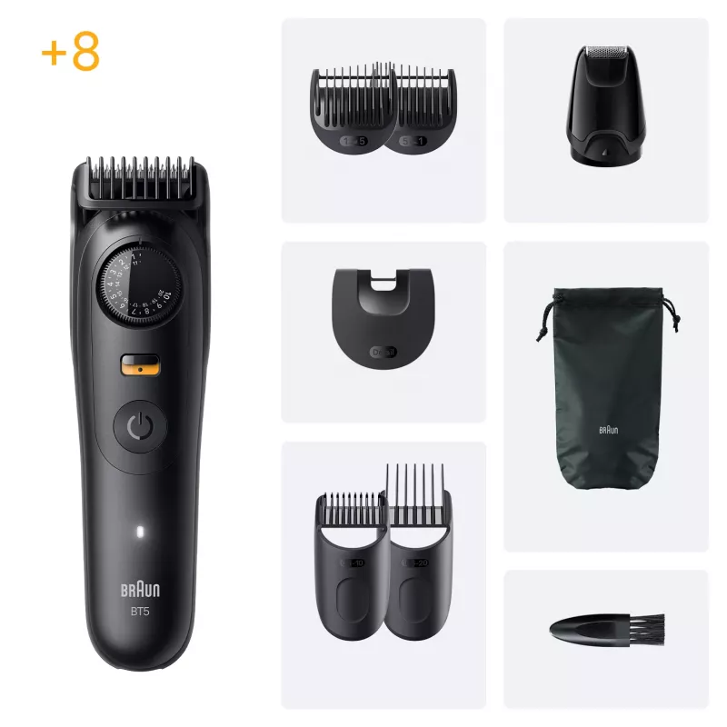 Braun BeardTrimmer 5 BT5560 partatrimmeri akku 40 2 cm märkä & kuiva musta