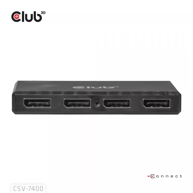CLUB3D Quad DisplayPort™ -keskitin – 4 x 4K resoluutio @ 30Hz, MST-tuki