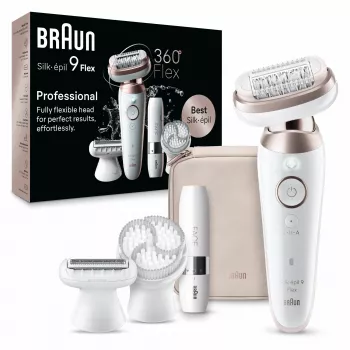 Braun Silk-épil 9 Flex 9-360 3D 40 pinsettiä rose, valkoinen