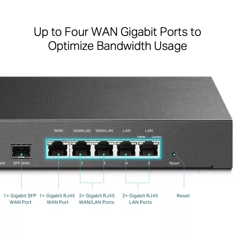 TP-Link SafeStream gigabit Multi-WAN VPN-reititin, Ethernet WAN, gigabit Ethernet, musta