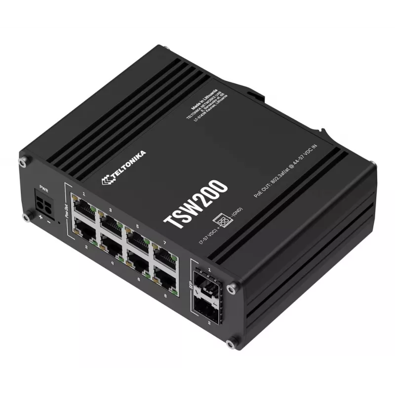 TELTONIKA TSW200 Industrial hallitsematon PoE+ gigabit Ethernet -kytkin