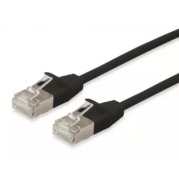 Equip Cat.6A F/FTP ohut verkkokaapeli, 0,25 m, musta, Cat6a, F/FTP (FFTP), RJ-45, RJ-45, musta