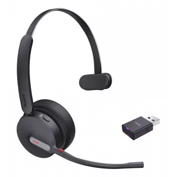 Yealink WH64 Hybrid Mono Teams -kuulokemikrofoni langaton kuulokemikrofoni toimistoon/callcenteriin Micro-USB Bluetooth musta