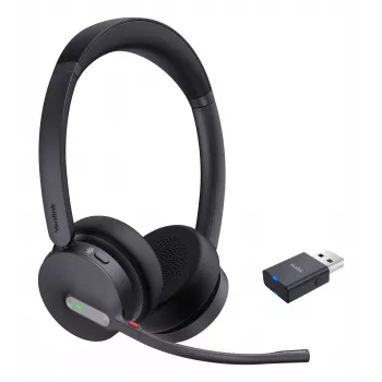 Yealink WH64 Hybrid Dual Teams -kuulokemikrofoni langaton kuulokemikrofoni toimistoon/callcenteriin Micro-USB Bluetooth musta