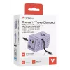Verbatim Charge 'n' Travel 70W 2C sisäänvedettävä yleismatkasovitin violetti
