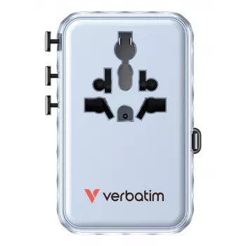 Verbatim Charge 'n' Travel 100W yleismatkasovitin sisäänvedettävällä kaapelilla sininen