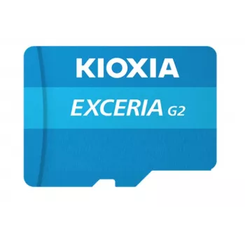 MicroSDHC-muistikortti Kioxia EXCERIA G2 128 GB UHS-III U3 V30 A1, luku 100 MB/s, kirjoitus 50 MB/s, sininen